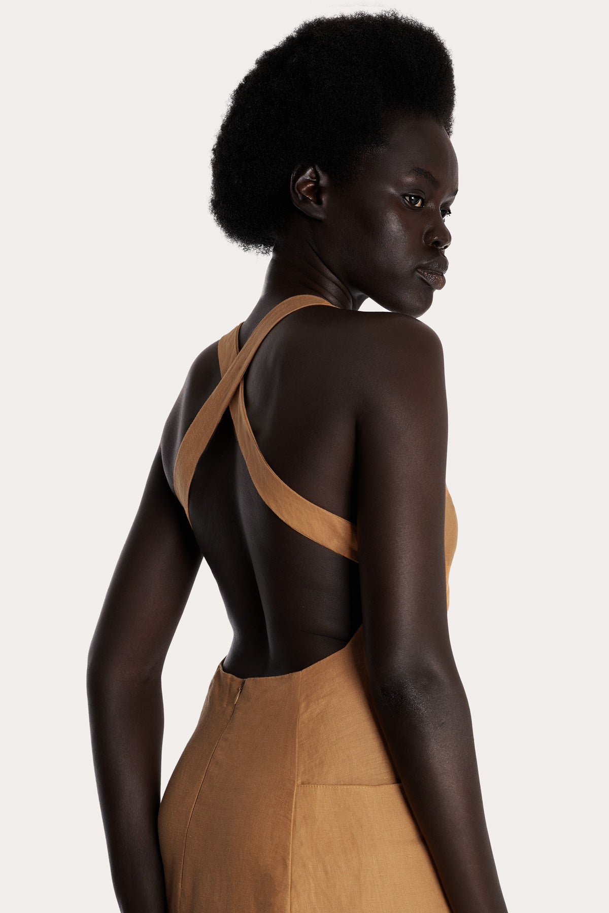 Linen Apron Midi Dress | Sustainable European Flax Linen | Ochre 6 / Ochre Linen Apron Midi Dress | Sustainable European Flax Linen | Ochre 6 / Ochre