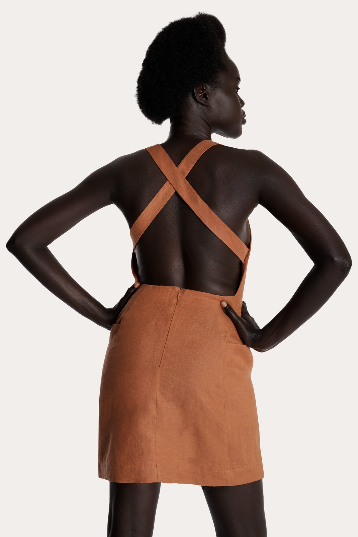 Linen Apron Mini Dress | Sustainable European Flax Linen | CLAY 8 / CLAY Linen Apron Mini Dress | Sustainable European Flax Linen | CLAY 8 / CLAY