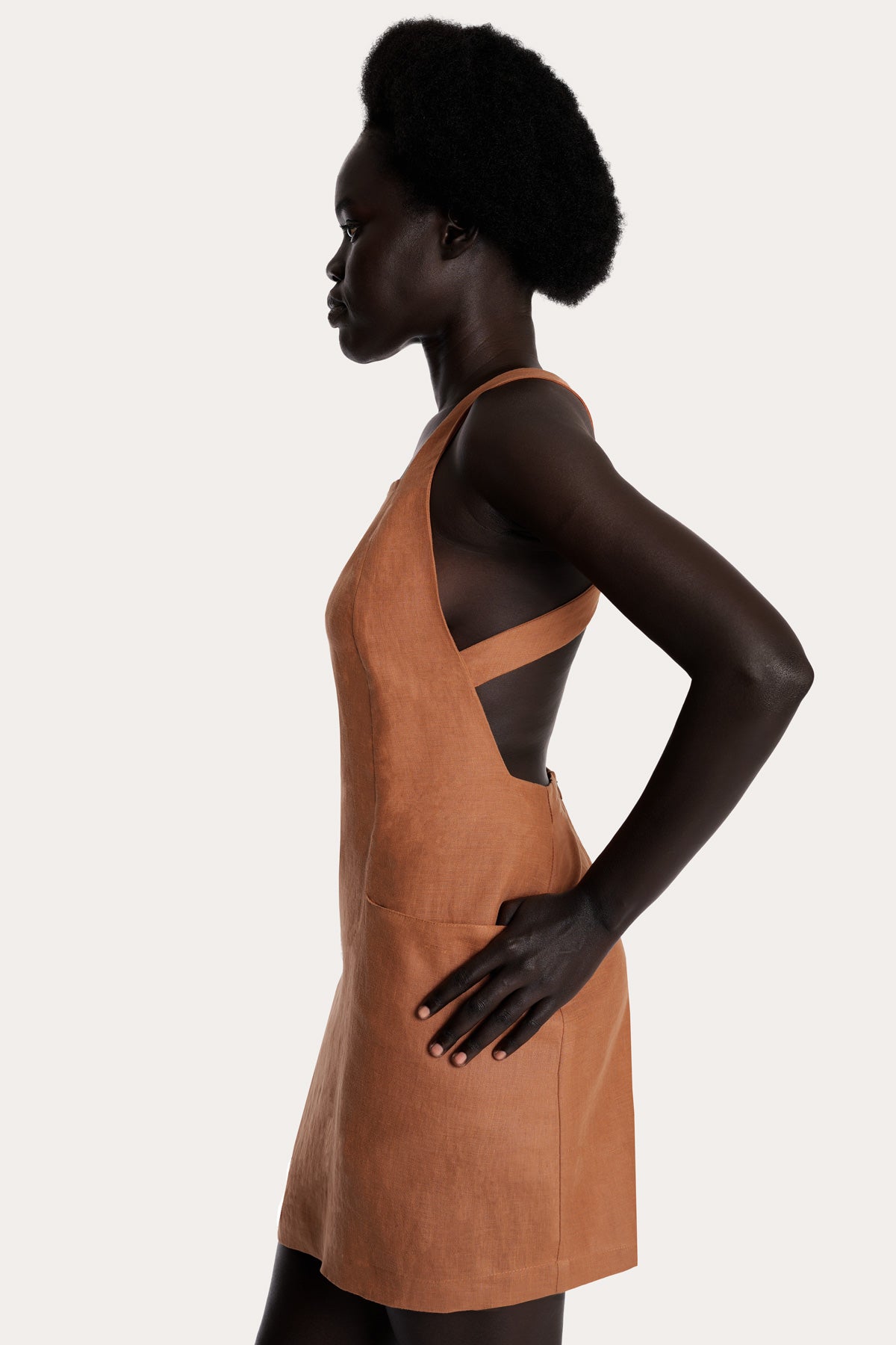 Linen Apron Mini Dress | Sustainable European Flax Linen | CLAY 8 / CLAY Linen Apron Mini Dress | Sustainable European Flax Linen | CLAY 8 / CLAY