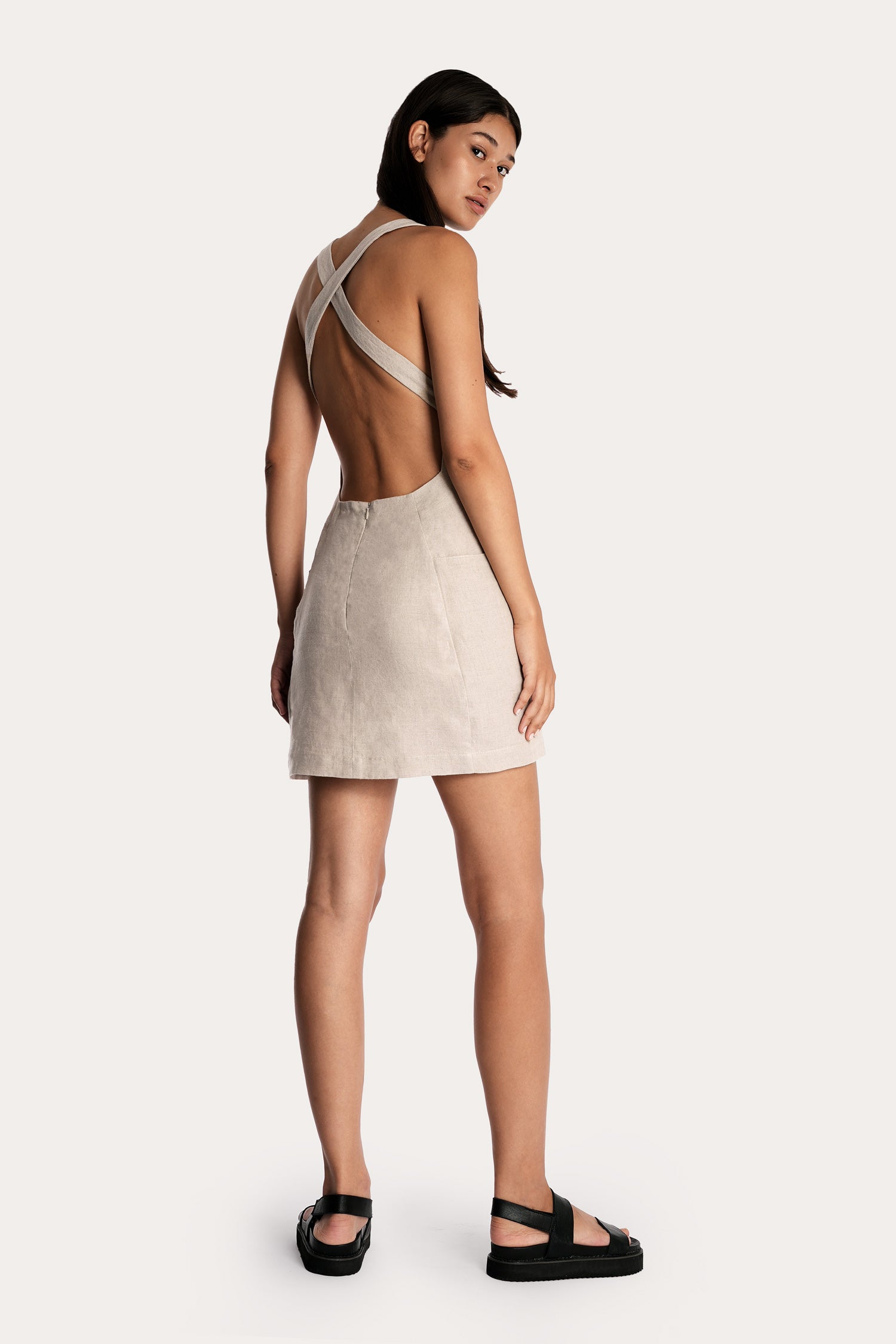 Linen Apron Mini Dress | Sustainable European Flax Linen