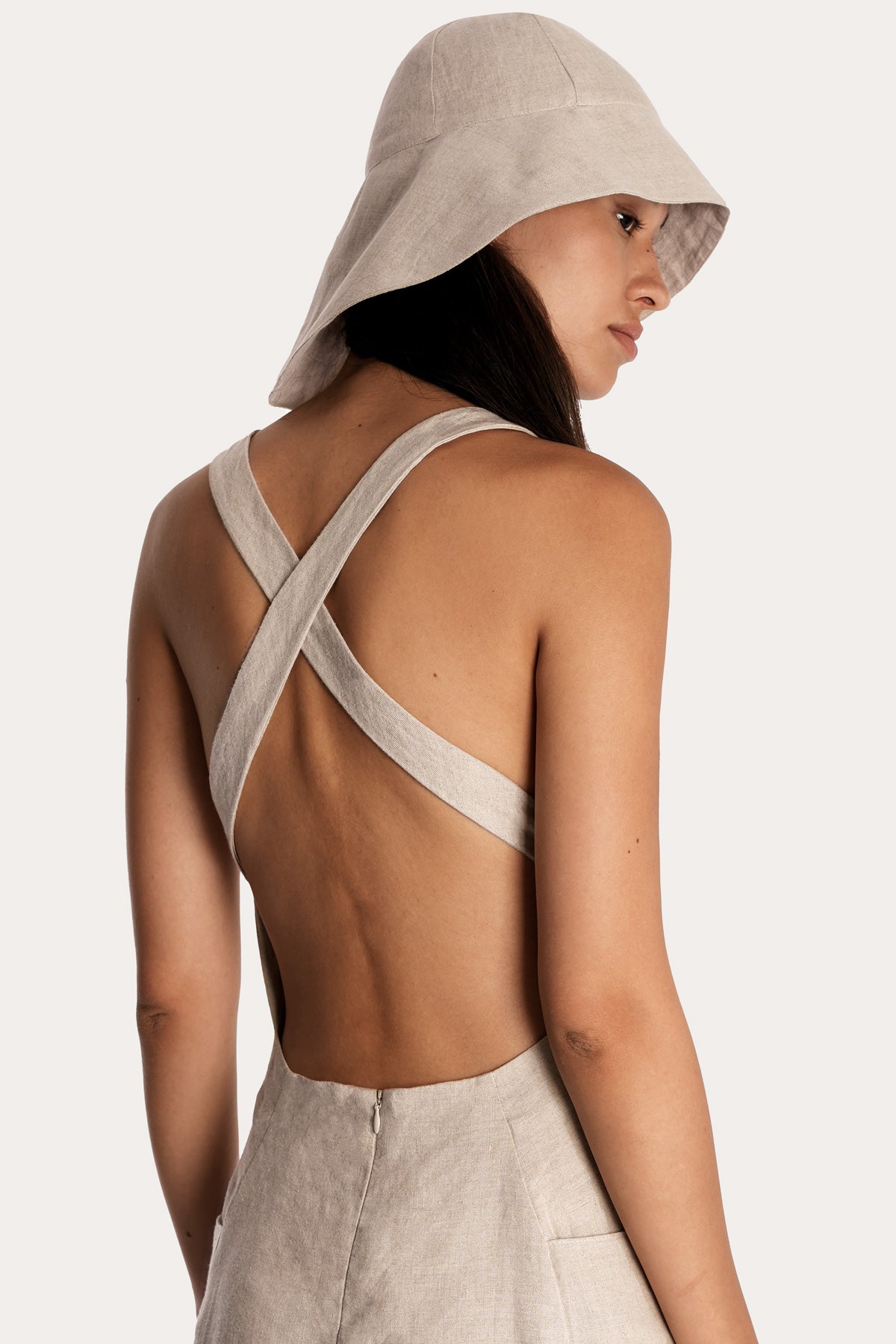 Linen Apron Mini Dress | Sustainable European Flax Linen | Natural 8 / Natural Linen Apron Mini Dress | Sustainable European Flax Linen | Natural 8 / Natural